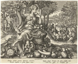 Smaak by Adriaen Collaert, created 1570 - 1618, in paper; engraving. Download this artwork as a high-resolution wallpaper for desktop, tablet, or mobile.