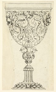 Small Drinking Goblet by Paul Flindt, created n.d., in Dotted engraving on cream laid paper. Download this artwork as a high-resolution wallpaper for desktop, t — Paul Flindt Wallpaper