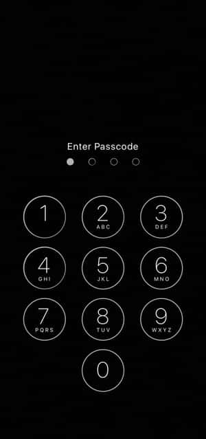Phone passcode entry screen with one digit entered