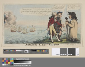 Smuggling - Corn from Egypt!!! by John Cawse, in Etching, hand-colored. Download this artwork as a high-resolution wallpaper for desktop, tablet, or mobile. — Art Picture