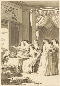 Soeur Jeanne by Charles Emmanuel Patas, in etching. Download this artwork as a high-resolution wallpaper for desktop, tablet, or mobile. — Charles Emmanuel Patas Wallpaper