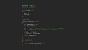C programming code setting a wallpaper URL with happiness enum — Programmer Wallpaper