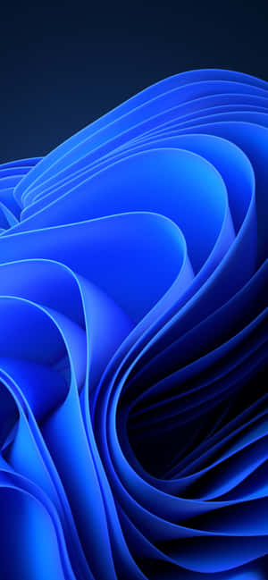Abstract blue fabric ribbons flowing in smooth curves against dark background — Solid Blue iPhone Picture