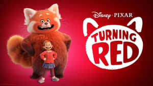En jente og en rød panda-karakter fra filmen Turning Red.