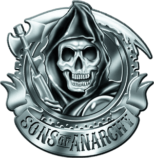 Sons of Anarchy logo with grim reaper skull and axe — Sons Of Anarchy PNG