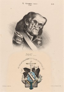 Soult (Maréchal) by Honoré Daumier, created 1832, in lithograph. Download this artwork as a high-resolution wallpaper for desktop, tablet, or mobile. — Honoré Daumier Wallpaper