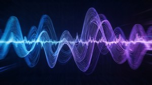 Papier peint dynamique de graphique linéaire d'onde sonore avec dégradé.