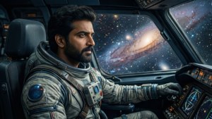 Prabhas en tant qu'explorateur spatial dans un cockpit