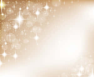 Golden background with twinkling stars and soft glowing bokeh lights. — Pink Sparkle Picture