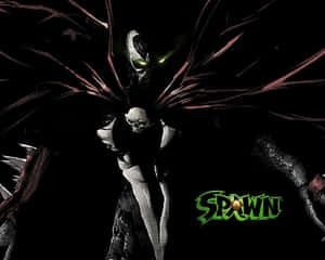Spawn comic character with glowing green eyes and skull mask. — Comic Book Wallpaper