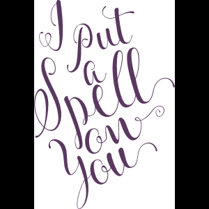 Spellbound Cursive Text — Purple Ink Wallpaper