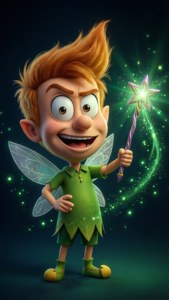 Timmy Turner kaster en besværgelse med en fe-stav