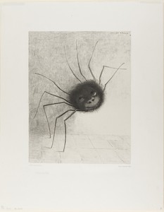Spider by Odilon Redon, created 1887, in Lithograph in black on cream China paper laid down on ivory wove paper. Download this artwork as a high-resolution wall — Odilon Redon Wallpaper