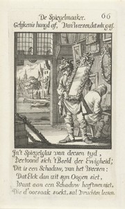 Spiegelmaker by Jan Luyken, created 1694, in paper; etching. Download this artwork as a high-resolution wallpaper for desktop, tablet, or mobile. — Art Wallpaper