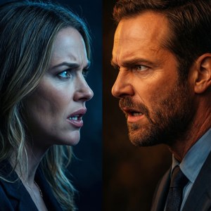 Olivia och Fitz argumenterar i splitbelysning