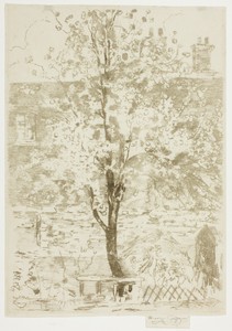 Spring by Theodore Roussel, created 1906, in Soft ground etching in olive on cream laid paper. Download this artwork as a high-resolution wallpaper for desktop, — Illustration Background