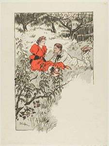 Spring by Théophile-Alexandre Pierre Steinlen, created published April 16, 1893, in Photorelief print in red and black on ivory wove paper. Download this artwor — Illustration Wallpaper