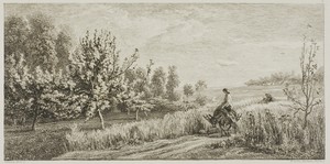 Spring by Charles-François Daubigny, created 1857, in Etching and drypoint on light gray chine laid down on white wove paper. Download this artwork as a high-re