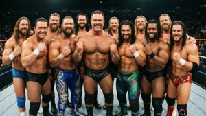 Tony Nese in posa con la sua squadra di wrestling