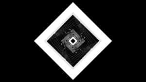 Svartvitt geometriskt spiral mönster i diamantram på svart bakgrund — Diamond Plate Bilder