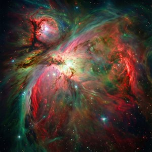 Wallpaper persegi dari NGC 5189 dengan awan gas berbentuk S.