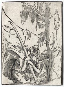 St. Christopher by Albrecht Altdorfer, created 1513, in woodcut. Download this artwork as a high-resolution wallpaper for desktop, tablet, or mobile. — Albrecht Altdorfer Wallpaper