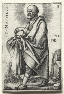 St. Mark by Hans Sebald Beham, created 1545–1546, in engraving. Download this artwork as a high-resolution wallpaper for desktop, tablet, or mobile. — Hans Sebald Beham Wallpaper