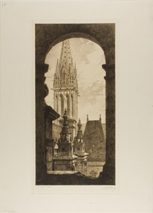 St. Pierre, Caen by Axel Herman Haig, created 1879, in Etching on cream wove paper. Download this artwork as a high-resolution wallpaper for desktop, tablet, or — Illustration Wallpaper