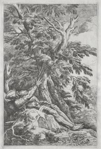 St. William the Hermit by Salvator Rosa, created c. 1662, in etching. Download this artwork as a high-resolution wallpaper for desktop, tablet, or mobile. — Art Picture