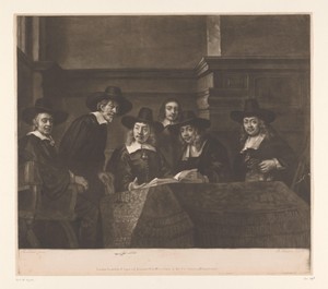 Staalmeesters by Richard Houston, created 1774, in paper; mezzotint. Download this artwork as a high-resolution wallpaper for desktop, tablet, or mobile. — Portrait Picture