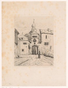 Stadspoort by Maria van Hohenzollern-Sigmaringen (gravin van Vlaanderen), created 1876, in paper; etching; drypoint. Download this artwork as a high-resolution 