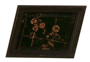 Staircase panel by James McNeill Whistler, created 1876, in Oil paint and metal leaf on wood. Download this artwork as a high-resolution wallpaper for desktop, 
