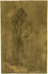 Standing Boy by John Downman, created c. 1794, in Black chalk on brown tinted wove paper. Download this artwork as a high-resolution wallpaper for desktop, tabl — Illustration Background