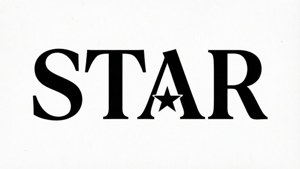 Fette Typografie mit einem Stern, der den Buchstaben A ersetzt