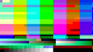 Digital glitch art with colorful pixel blocks and distortion patterns. — Cosmic Background