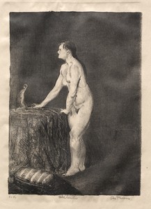 Statuette by George Bellows, created 1917, in lithograph. Download this artwork as a high-resolution wallpaper for desktop, tablet, or mobile. — George Bellows Wallpaper