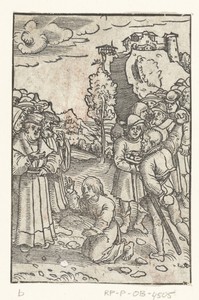 Steniging van Stefanus by Lucas Cranach (I), created 1528 - 1554, in paper; houtsnede. Download this artwork as a high-resolution wallpaper for desktop, tablet, — Lucas Cranach (I) Wallpaper