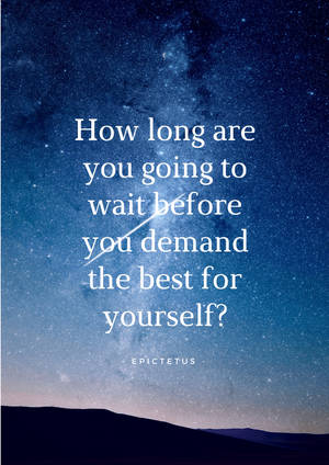 Starry night sky with inspirational quote by Epictetus — Philosophy Picture