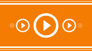 Fundo laranja com botões de reprodução brancos em uma fileira. — Streaming Papéis de Parede