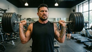 Salvador Perez tränar på gymmet och visar sin styrka.