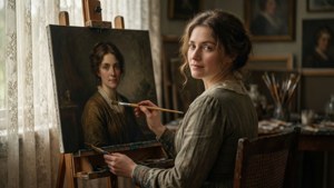 Anna Lea Merritt dipinge nel suo studio vittoriano