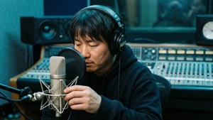 Beck i et studieoptagelse med vintageudstyr og fokuseret stemning