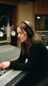 Anne-Marie i sit rette element, mens hun indspiller ny musik.