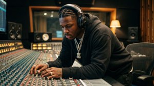 Pooh Shiesty in the studio recording his next hit