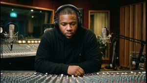 Big Sean in the recording studio working on music — Big Sean Background