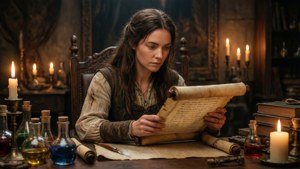 Keira Metz studia la magia nel suo studio personale.