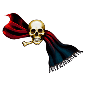 Caveira e ossos cruzados dourados com capa vermelha e preta brilhando contra fundo escuro. — Jolly Roger Papéis de Parede