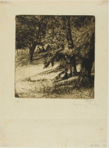 Sub Tegmine... by Francis Seymour Haden, created 1859, in Etching with drypoint on cream Japanese paper. Download this artwork as a high-resolution wallpaper fo — Illustration Background