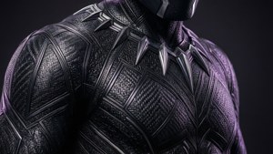 Close-up pola anyaman vibranium kostum Black Panther, wallpaper seni digital geometris