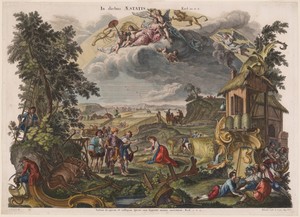 Summer by Johann Baptist Klauber, created mid 18th century, in etching and engraving with hand-coloring on laid paper. Download this artwork as a high-resolutio — Johann Baptist Klauber Wallpaper